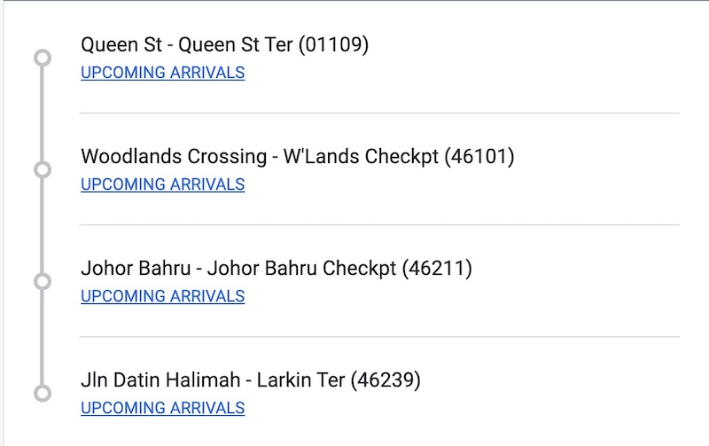 SJE Bus Transport From Queen Street Bus Terminal To JB Route