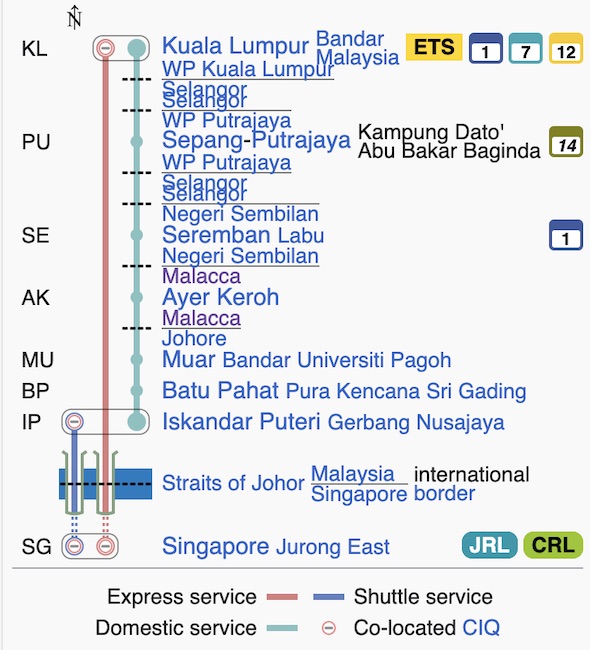 Singapore To JB Malaysia HSR Proposal Route